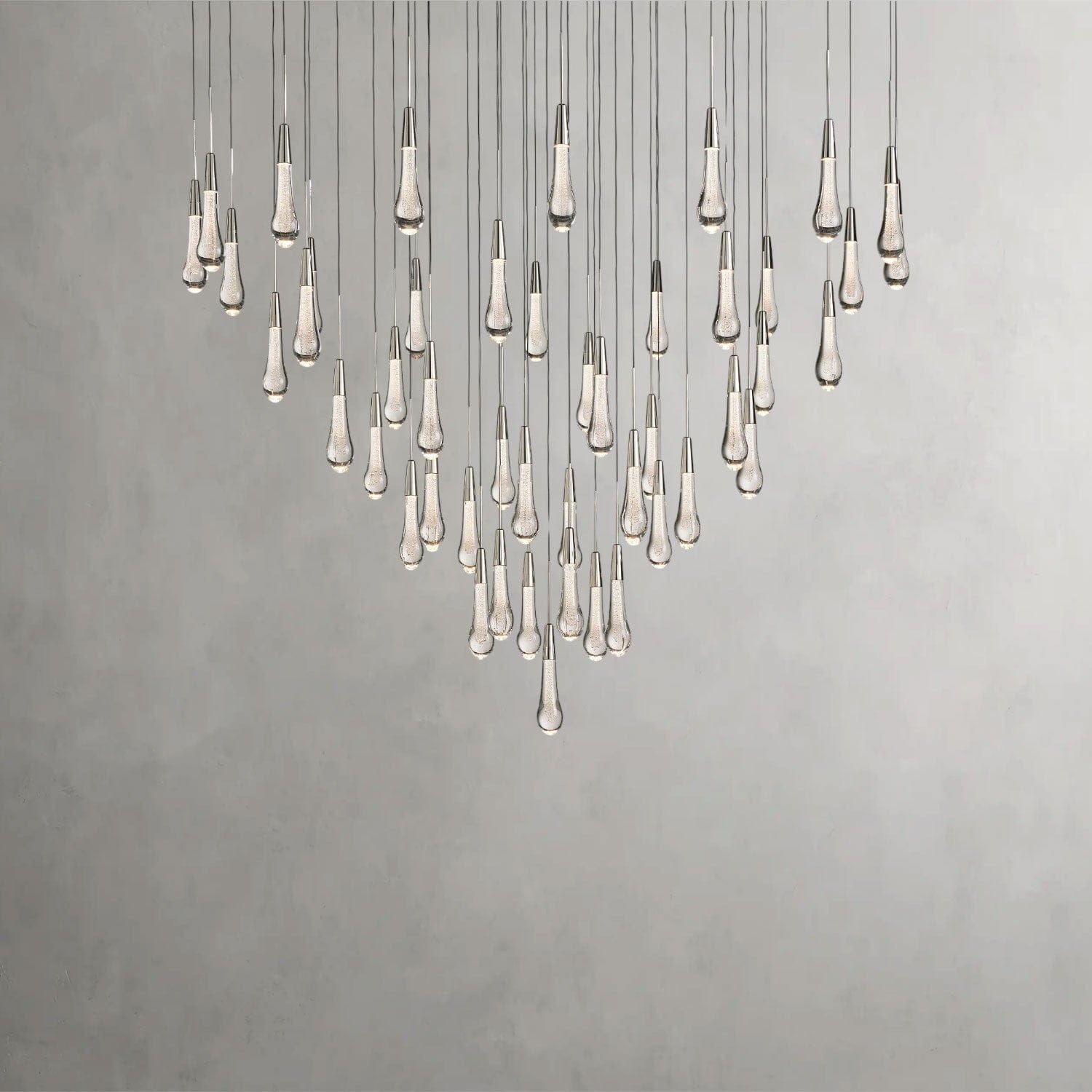 58" / Nickle Soltaire Round Chandelier 17", 24", 36", 58"