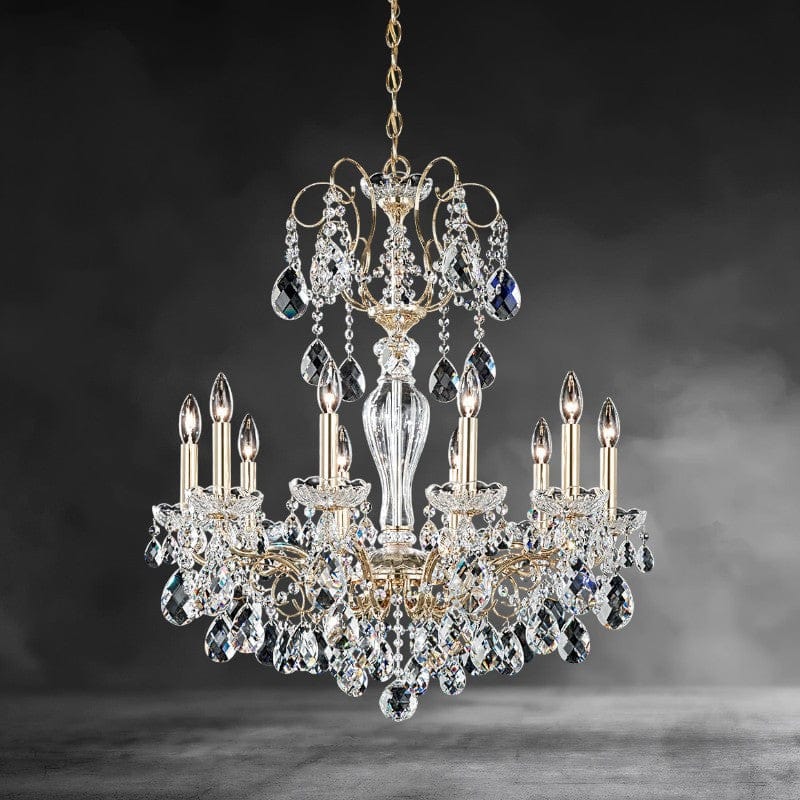 Brass / Clear Heritage Crystal Sonatina Crystal Chandelier 25