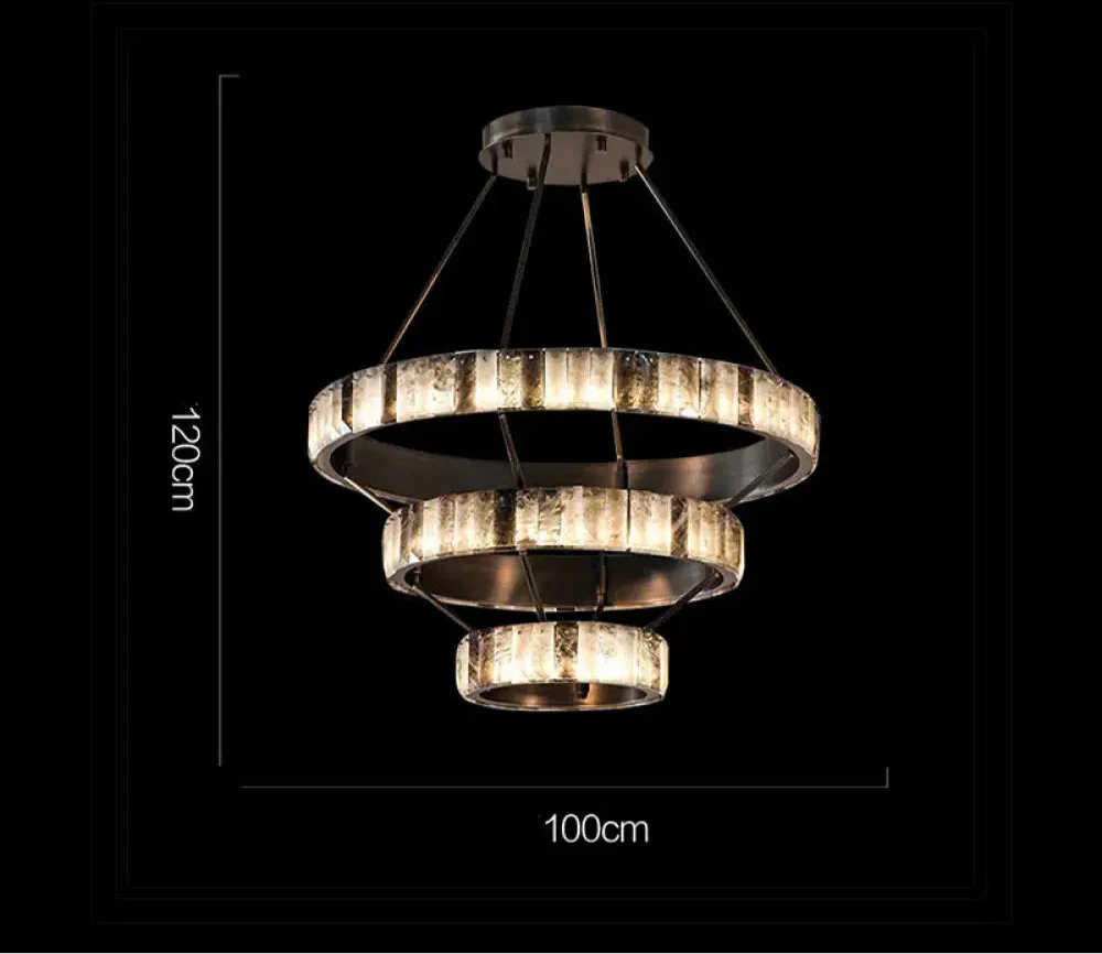 Tiered Alabaster Spiral Chandelier