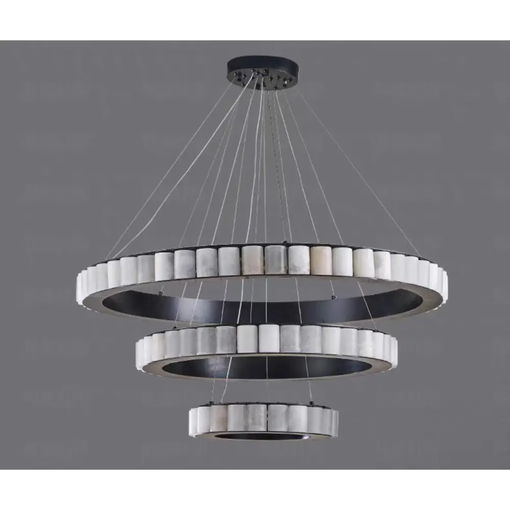 Tiered Alabaster Spiral Chandelier