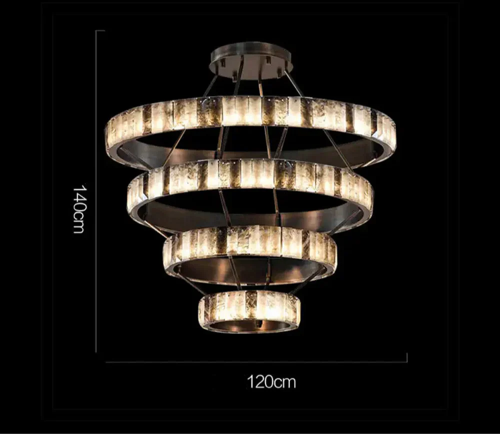 Tiered Alabaster Spiral Chandelier