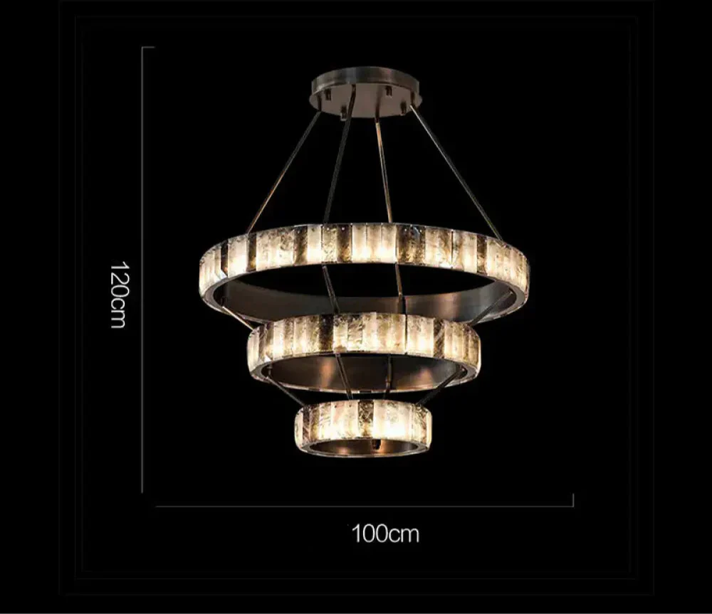 Tiered Alabaster Spiral Chandelier