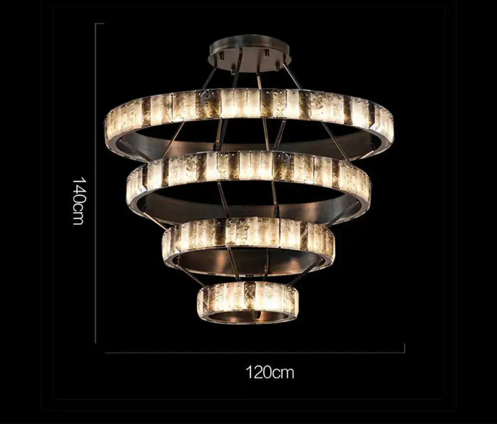 Tiered Alabaster Spiral Chandelier