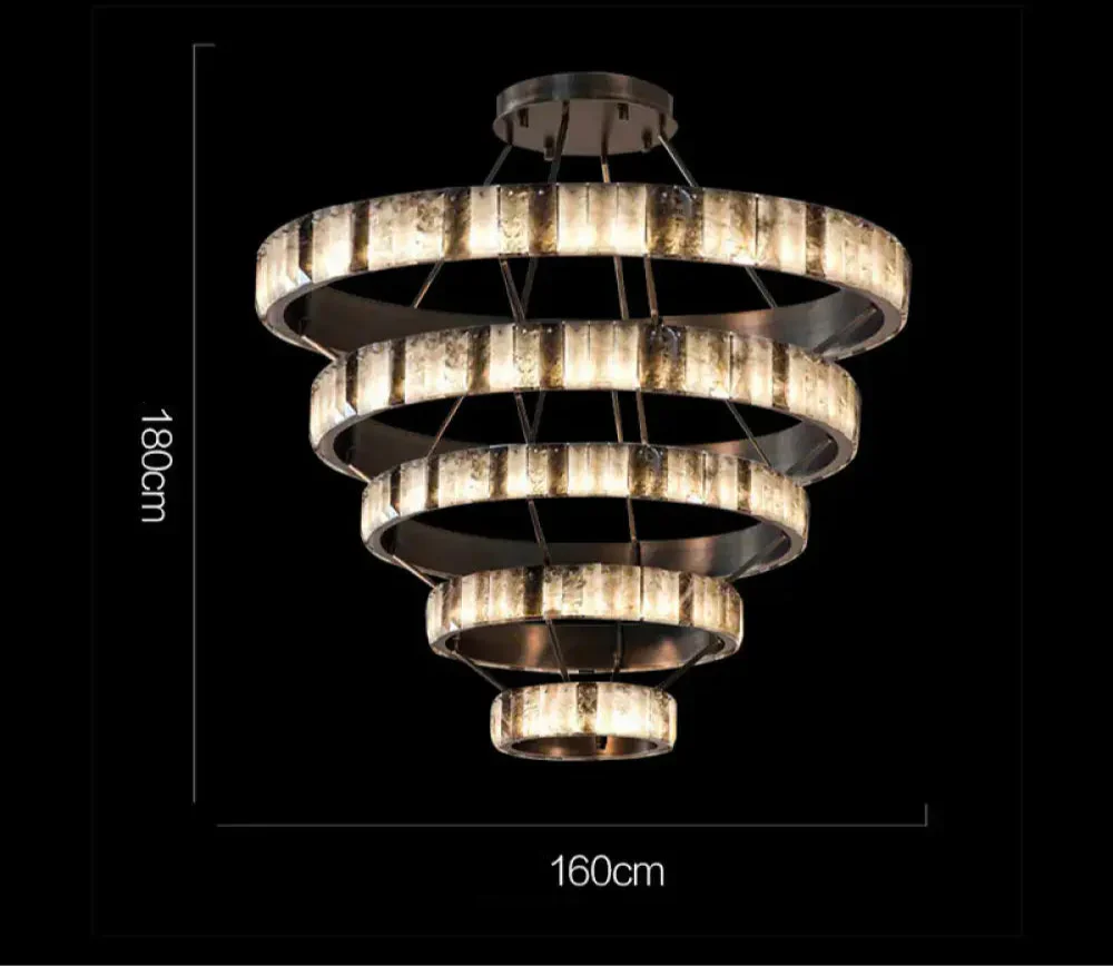 Tiered Alabaster Spiral Chandelier