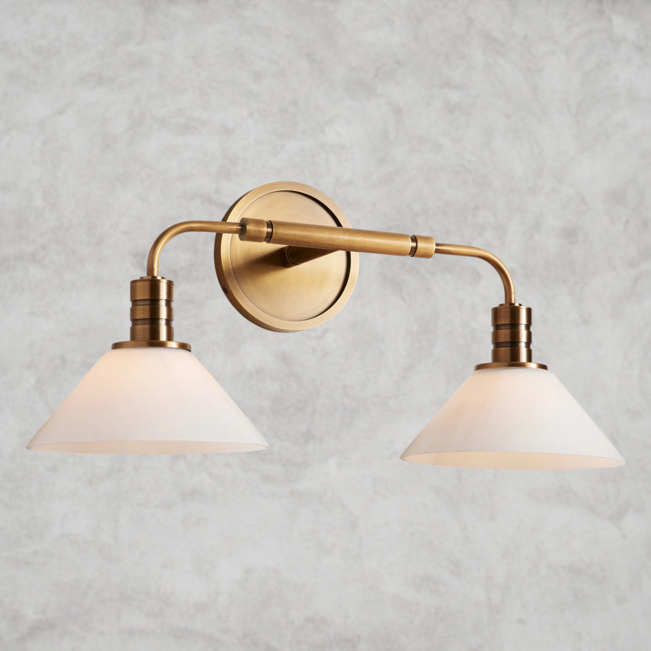 Brass / Milk Theron Double Sconce