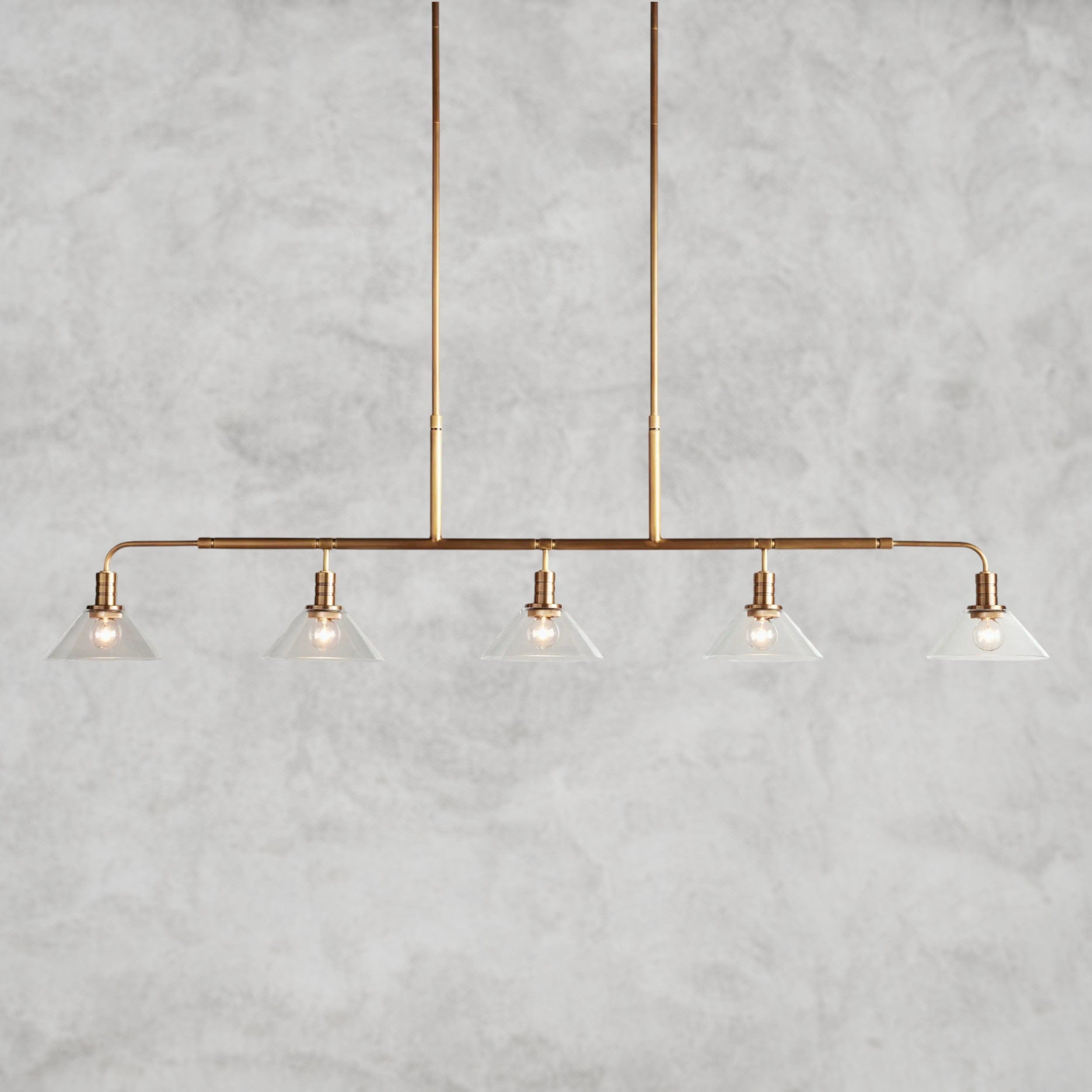 Brass / 60" / Clear Theron Linear Chandelier 50", 60"