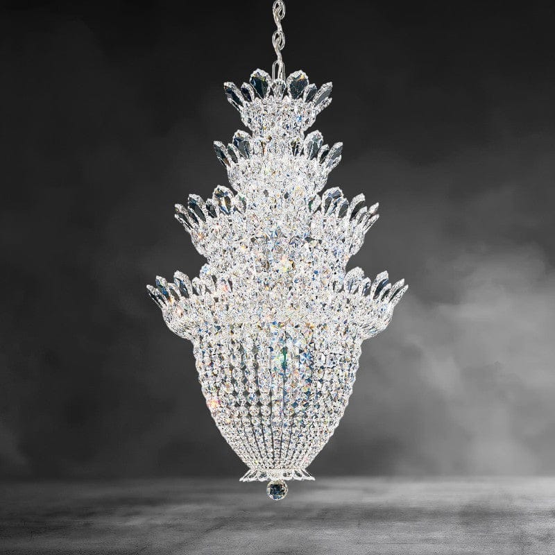 Clear Heritage Crystal Trillane 4-layer Crystal Chandelier 24"