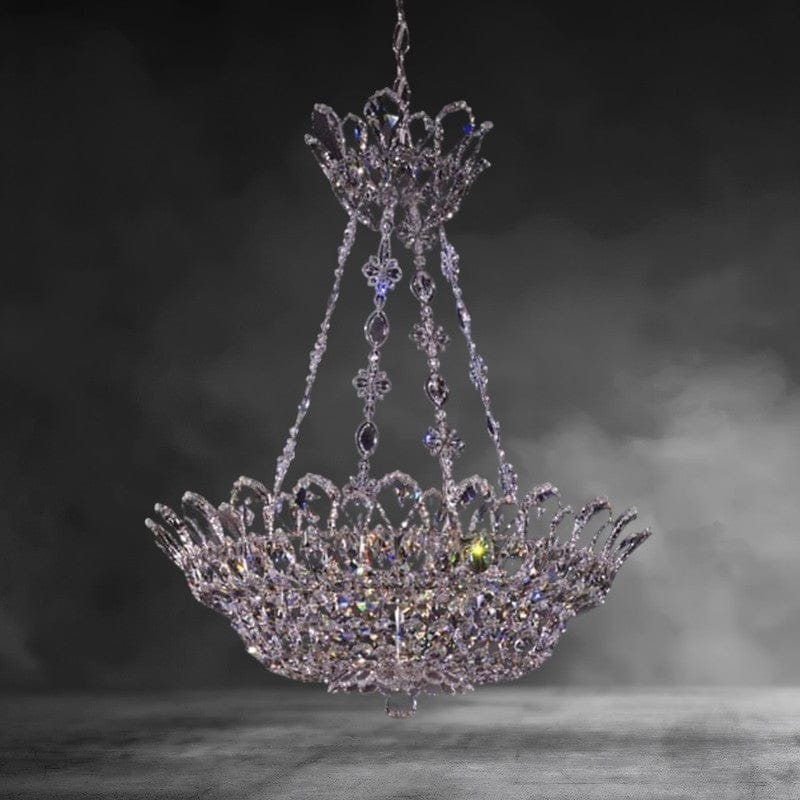 Clear Heritage Crystal Trilliane Inverted umbrella crystal Chandelier 24