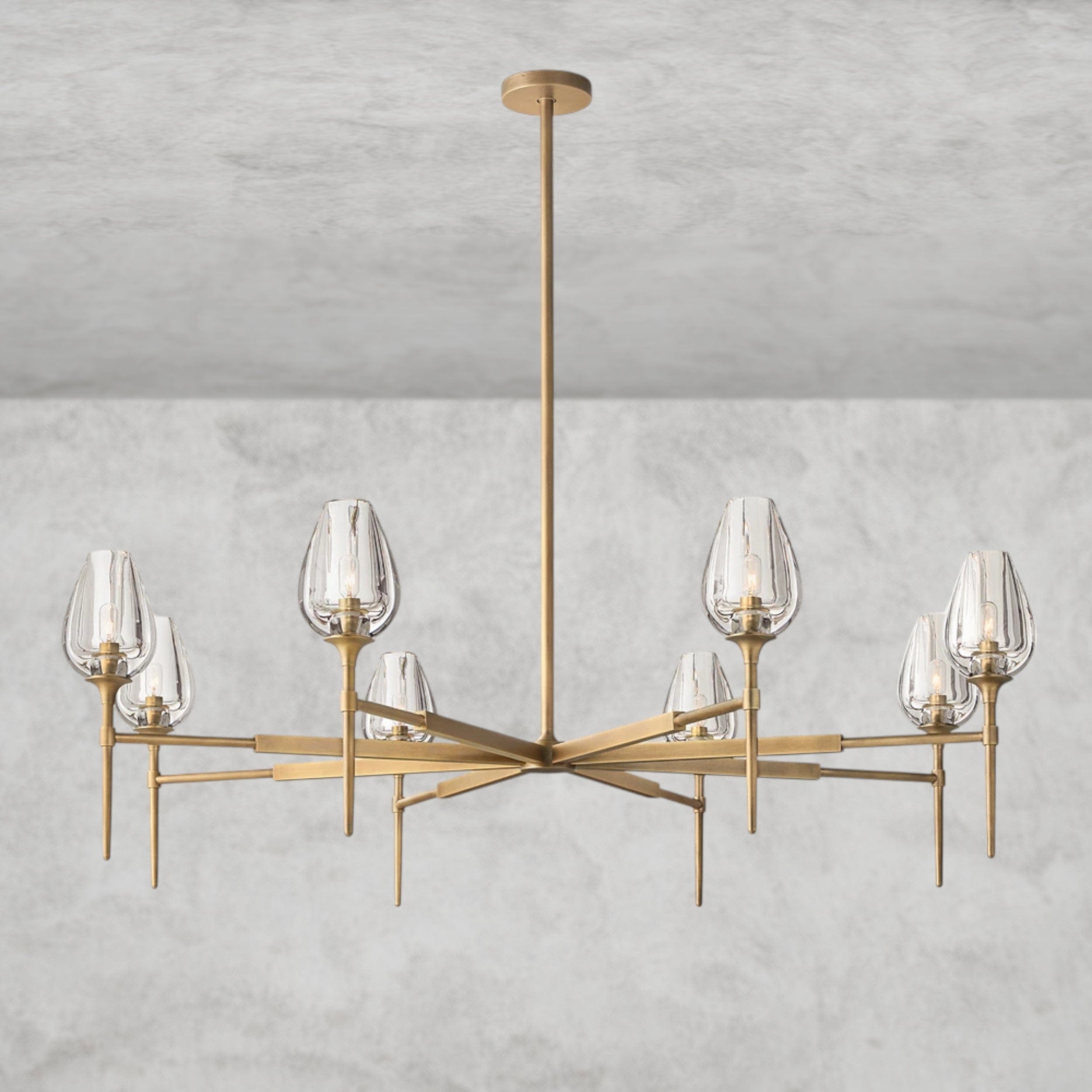 54" / Brass TULIP ROUND CHANDELIER 27", 42", 54"