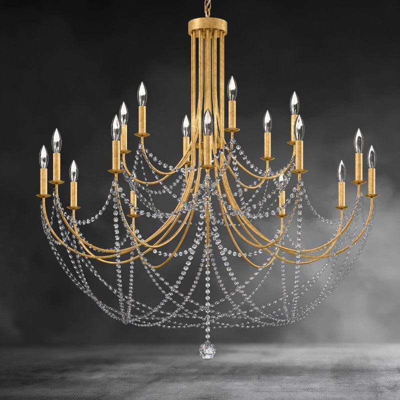 Heirloom Gold Verdan Half Circle Chandelier 43