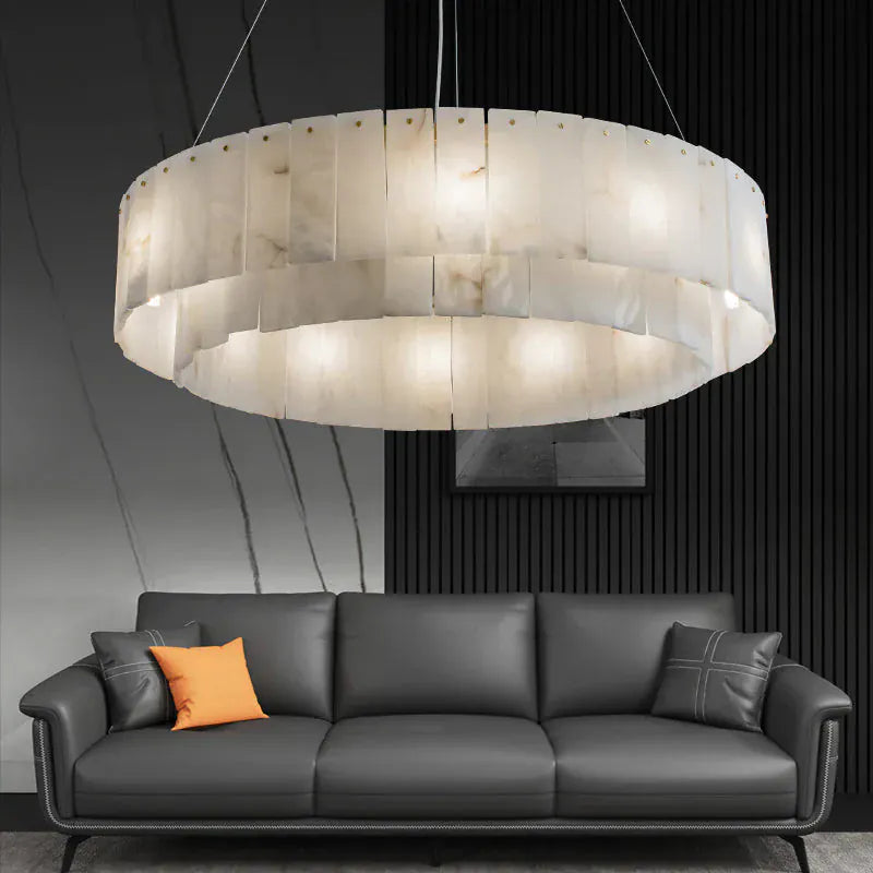 Victoria Alabaster Modern Round Chandelier 22.4", 32.3"