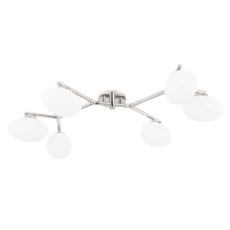 Nickel Wagner 6 Light Flush Mount Ceiling Fixture