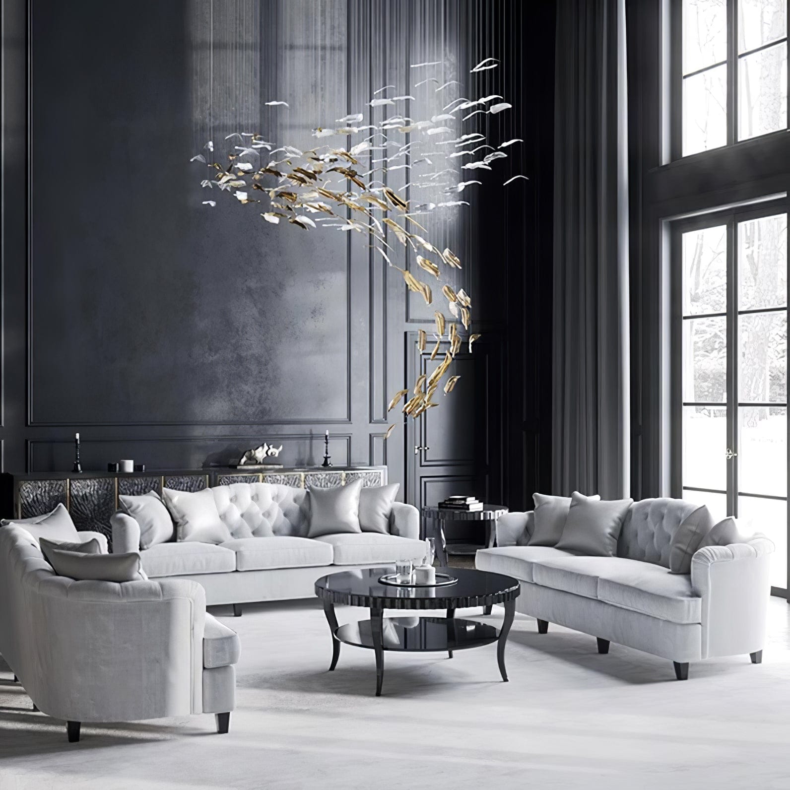 Wave Floating Leaf Chandelier