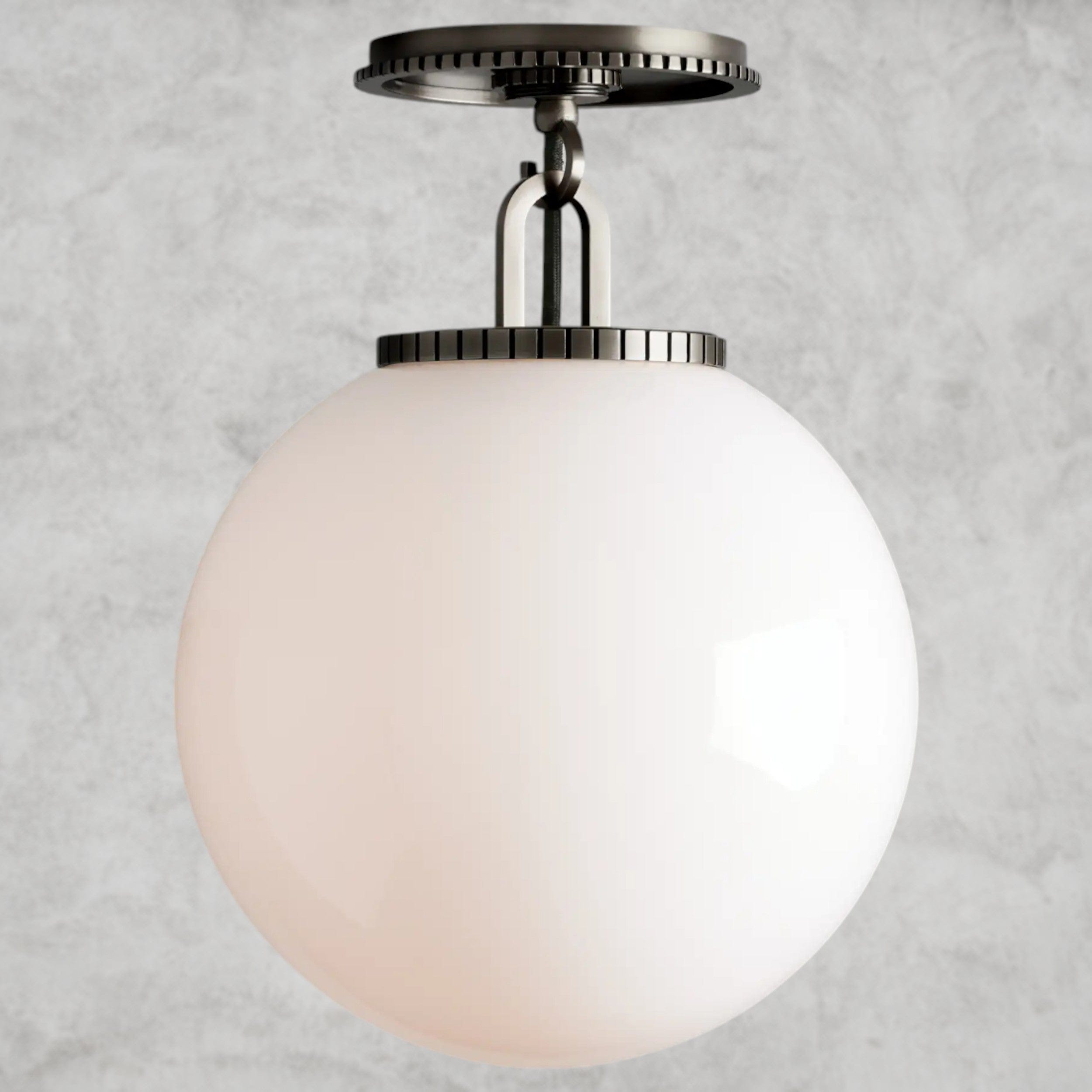 Small / Bronze / Milk Wescott Globe Flush Mount