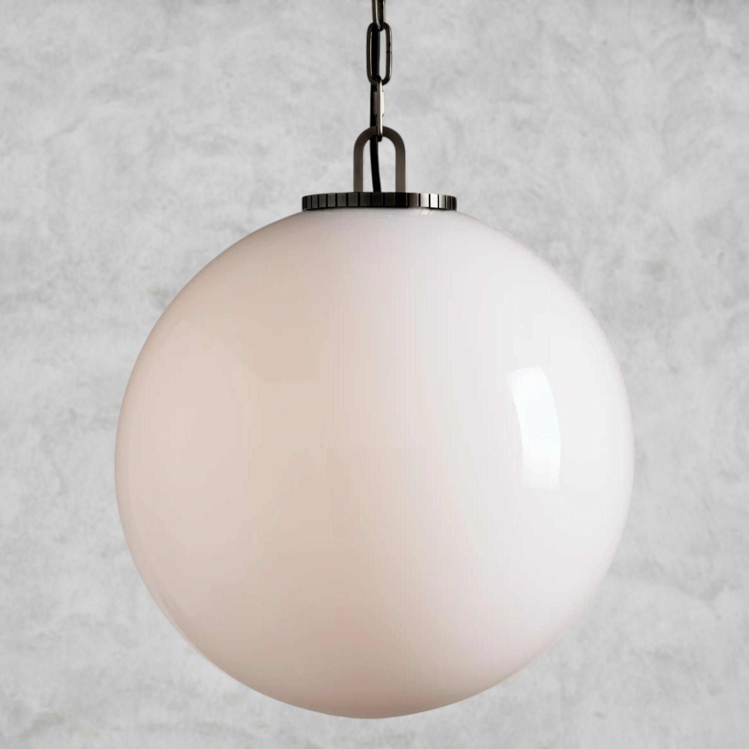 Large / Bronze / Milk Wescott Globe Pendant with Chain