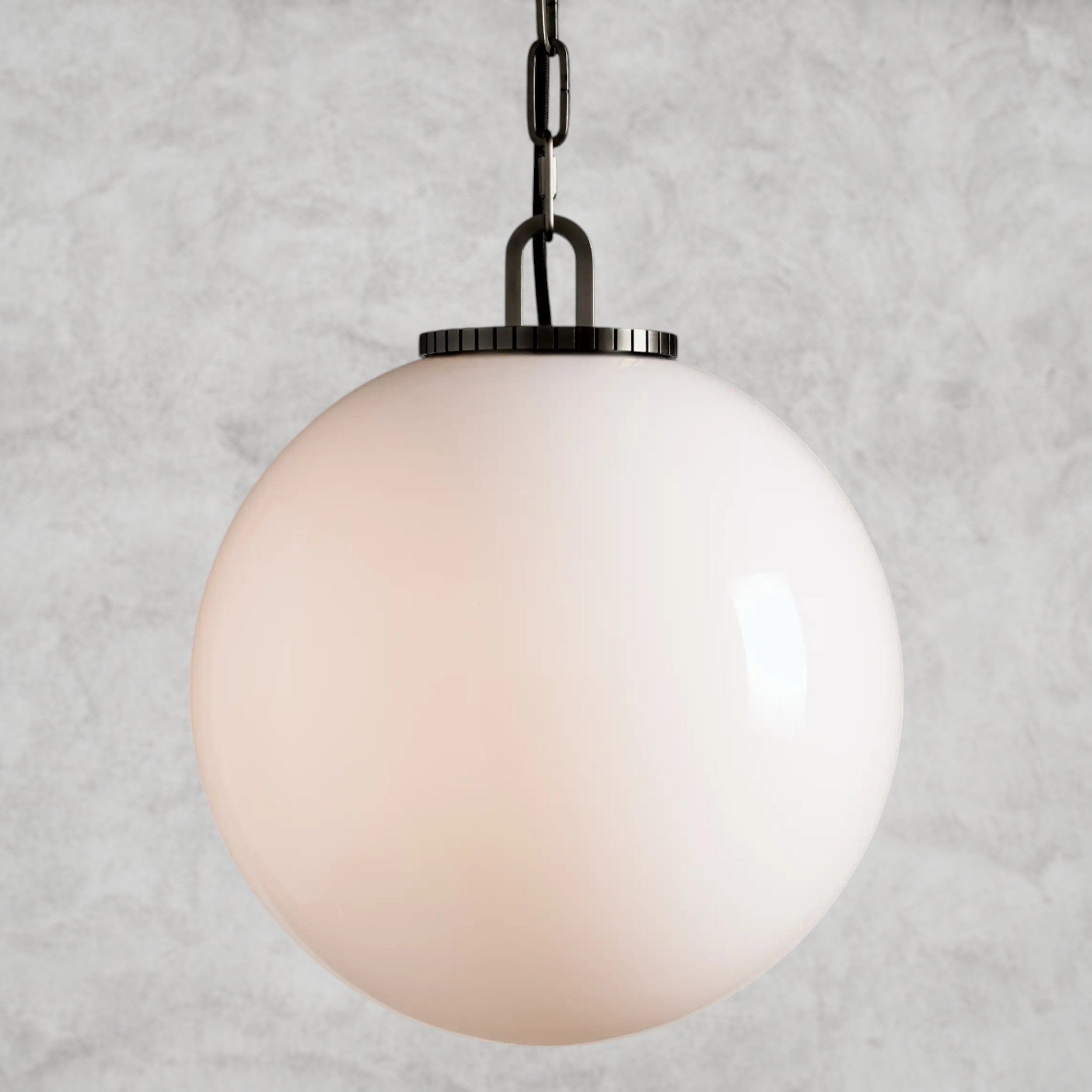 Medium / Bronze / Milk Wescott Globe Pendant with Chain