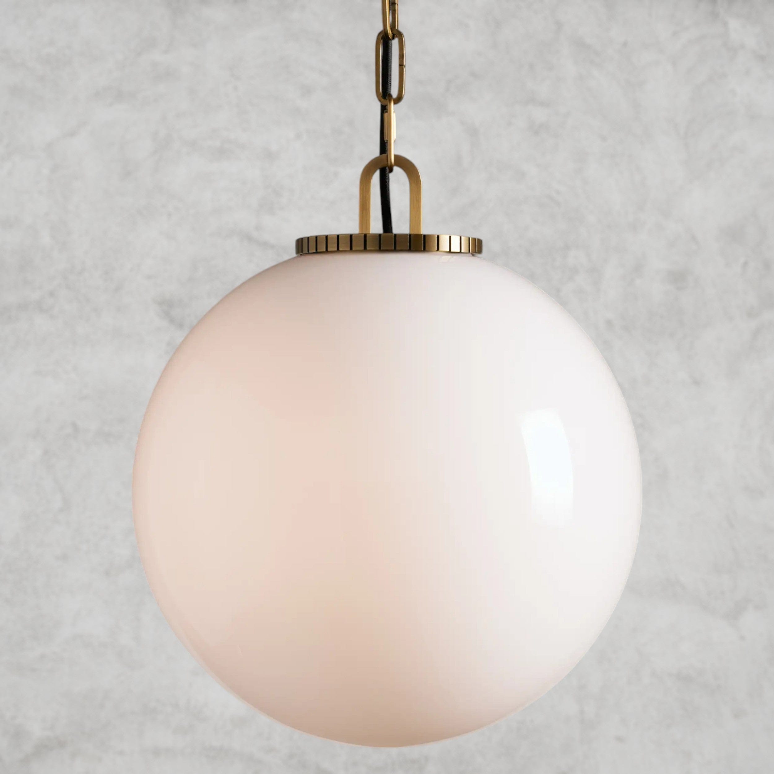 Medium / Brass / Milk Wescott Globe Pendant with Chain