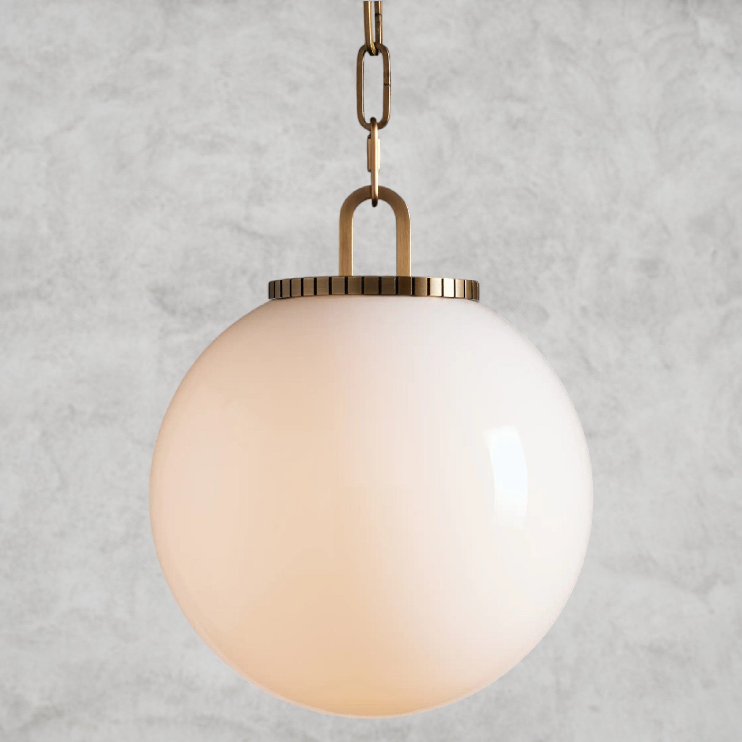 Small / Brass / Milk Wescott Globe Pendant with Chain